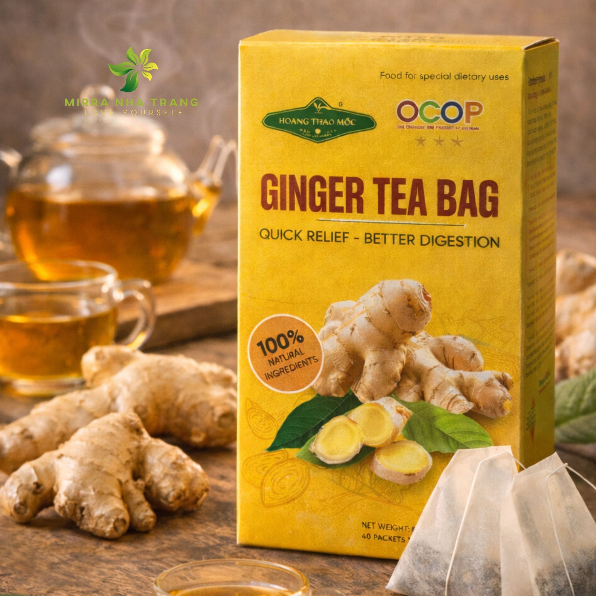 Trà Gừng GINGER TEA BAG «Быстрое избавление от простуды — Хорошее пищеварение»